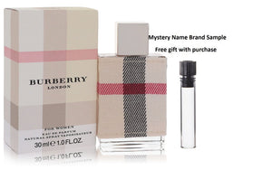 Burberry London (New) by Burberry Eau De Parfum Spray 1 oz And a Mystery Name brand sample vile