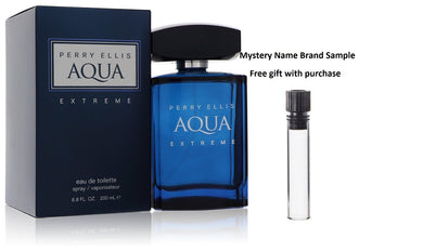 Perry Ellis Aqua Extreme by Perry Ellis Eau De Toilette Spray 6.8 oz And a Mystery Name brand sample vile