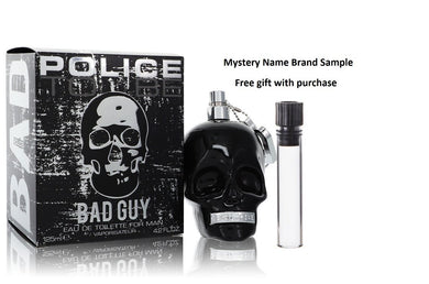 Police To Be Bad Guy by Police Colognes Eau De Toilette Spray 4.2 oz And a Mystery Name brand sample vile