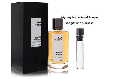 Mancera Roses Vanille by Mancera Eau De Parfum Spray 4 oz And a Mystery Name brand sample vile