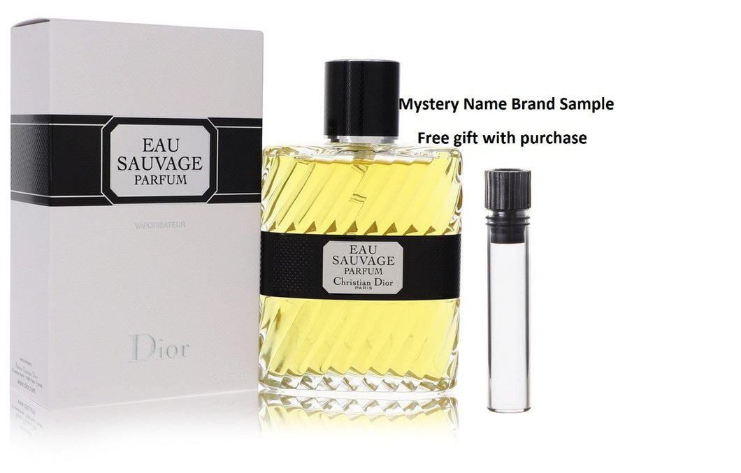 EAU SAUVAGE by Christian Dior Eau De Parfum Spray 3.4 oz And a Mystery Name brand sample vile