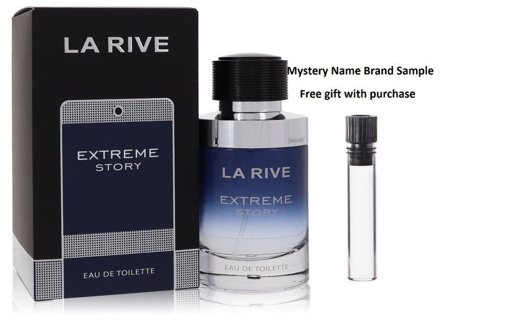 La Rive Extreme Story by La Rive Eau De Toilette Spray 2.5 oz And a Mystery Name brand sample vile