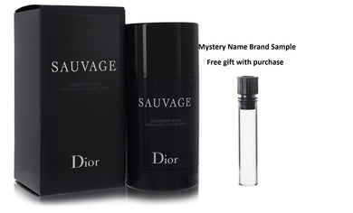 Sauvage by Christian Dior Deodorant Stick 2.6 oz And a Mystery Name brand sample vile