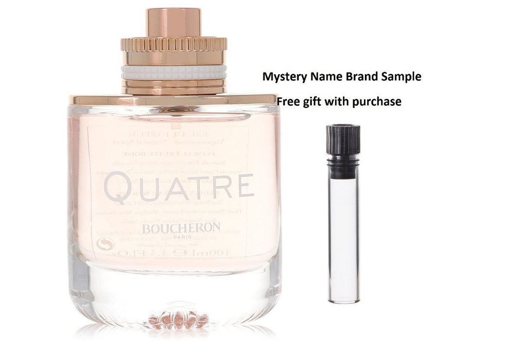 Quatre by Boucheron Eau De Parfum Spray (Tester) 3.3 oz And a Mystery Name brand sample vile