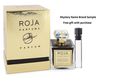 Roja Musk Aoud by Roja Parfums Extrait De Parfum Spray (Unisex) 3.4 oz And a Mystery Name brand sample vile