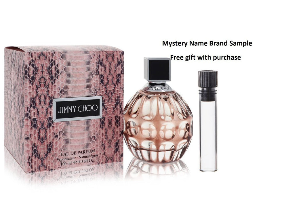 Jimmy Choo by Jimmy Choo Eau De Parfum Spray 3.4 oz And a Mystery Name brand sample vile