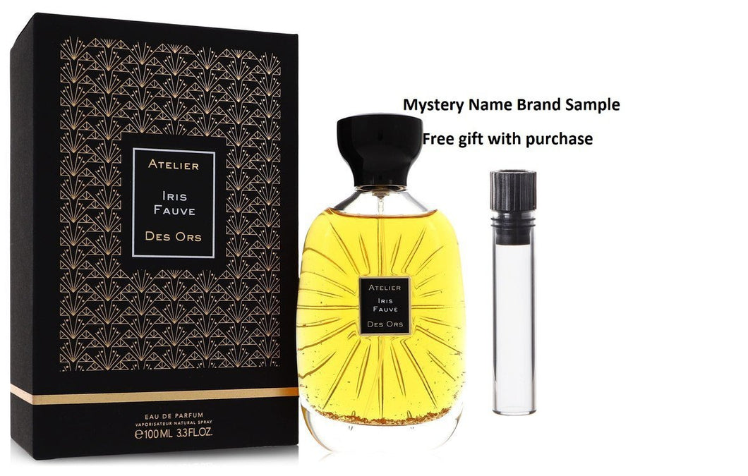 Iris Fauve by Atelier Des Ors Eau De Parfum Spray (Unisex) 3.3 oz And a Mystery Name brand sample vile
