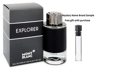 Montblanc Explorer by Mont Blanc Eau De Parfum Spray 3.4 oz  And a Mystery Name brand sample vile