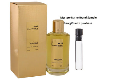 Mancera Holidays by Mancera Eau De Parfum Spray (Unisex) 4 oz And a Mystery Name brand sample vile