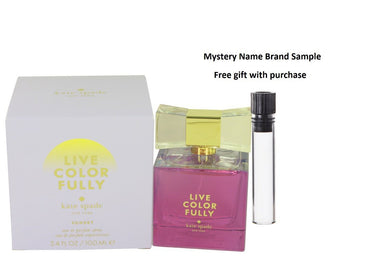 Live Colorfully Sunset by Kate Spade Eau De Parfum Spray 3.4 oz And a Mystery Name brand sample vile
