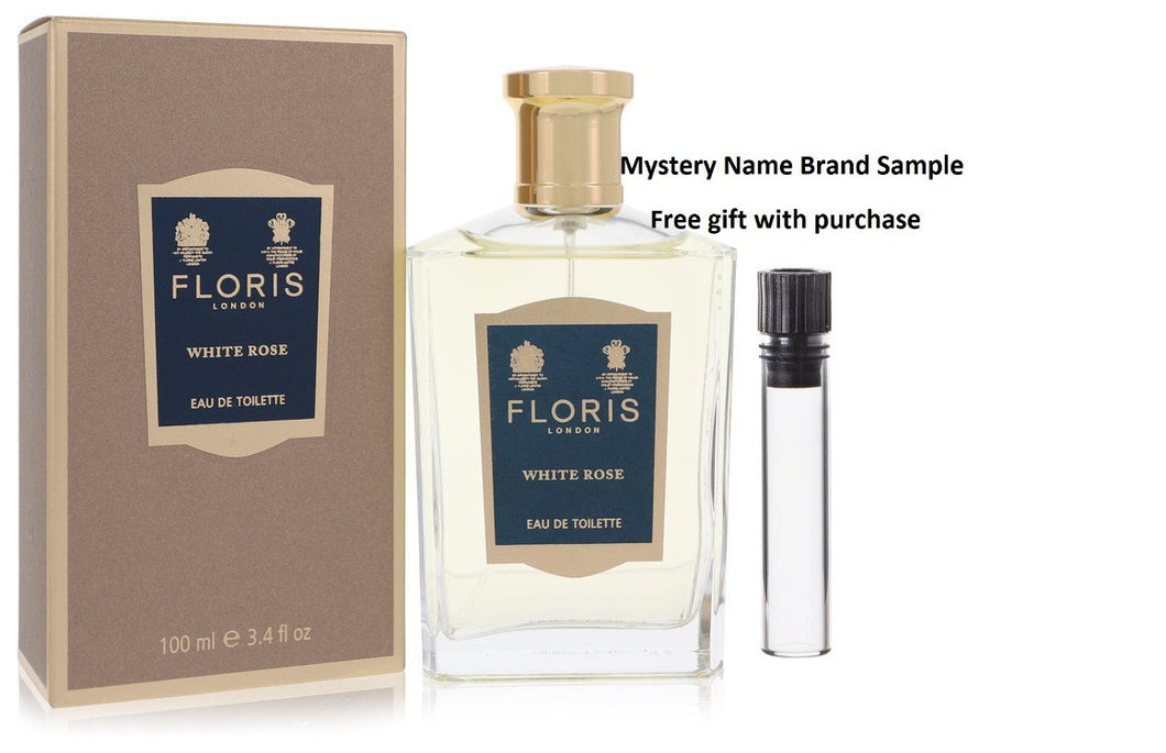 Floris White Rose by Floris Eau De Toilette Spray 3.4 oz And a Mystery Name brand sample vile