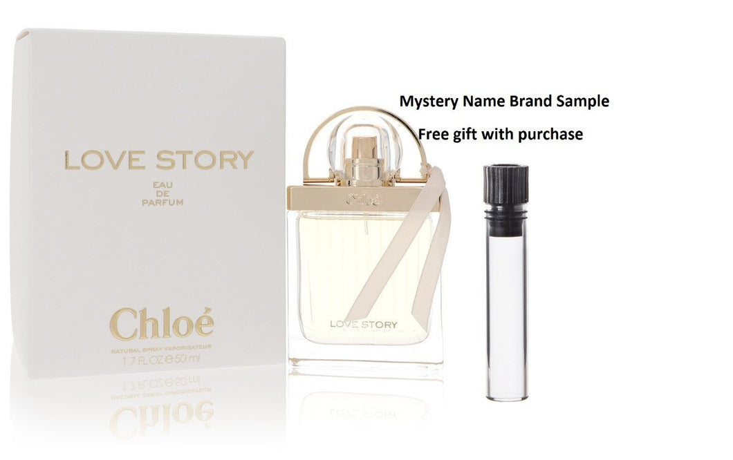 Chloe Love Story by Chloe Eau De Parfum Spray 1.7 oz And a Mystery Name brand sample vile