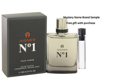 Aigner No 1 by Etienne Aigner Eau De Toilette Spray 3.4 oz And a Mystery Name brand sample vile
