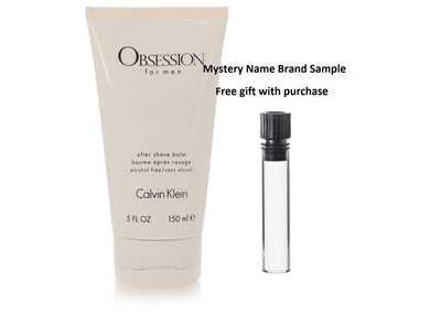 OBSESSION by Calvin Klein After Shave Balm 5 oz And a Mystery Name brand sample vile