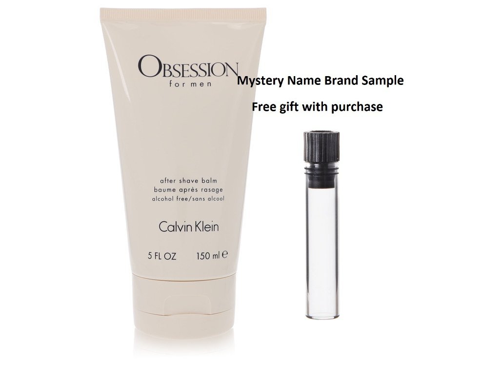 OBSESSION by Calvin Klein After Shave Balm 5 oz And a Mystery Name brand sample vile