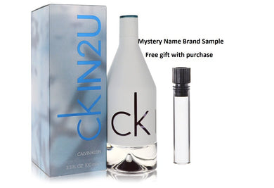 CK In 2U by Calvin Klein Eau De Toilette Spray 3.4 oz And a Mystery Name brand sample vile