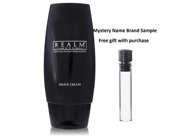 REALM by Erox Shave Cream With Human Pheromones 3.3 oz And a Mystery Name brand sample vile