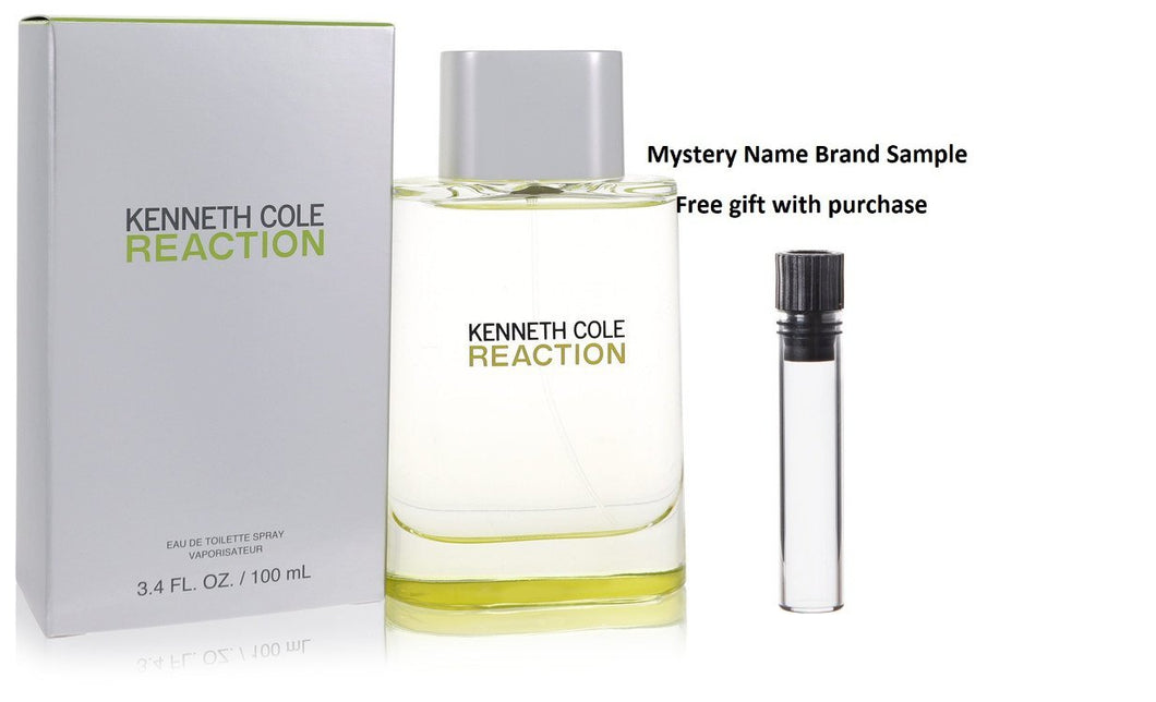 Kenneth Cole Reaction by Kenneth Cole Eau De Toilette Spray 3.4 oz And a Mystery Name brand sample vile