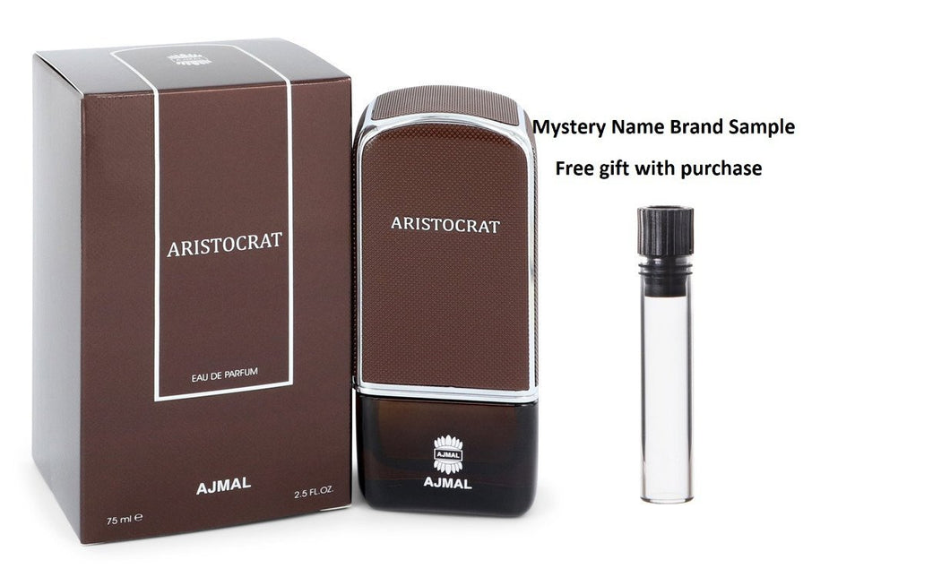 Ajmal Aristocrat by Ajmal Eau De Parfum Spray 2.5 oz And a Mystery Name brand sample vile