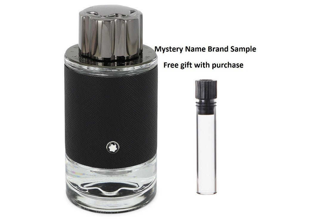 Montblanc Explorer by Mont Blanc Eau De Parfum Spray (Tester) 3.3 oz  And a Mystery Name brand sample vile