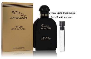 Jaguar Gold In Black by Jaguar Eau De Toilette Spray 3.4 oz And a Mystery Name brand sample vile