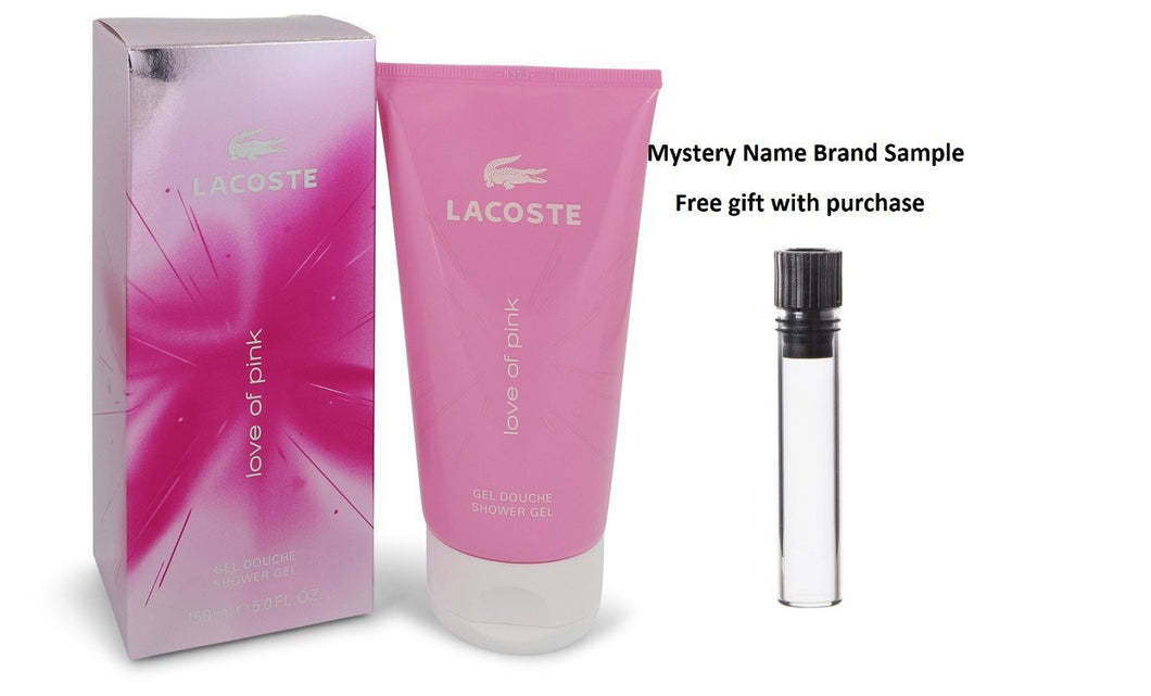 Love of Pink by Lacoste Shower Gel 5 oz And a Mystery Name brand sample vile