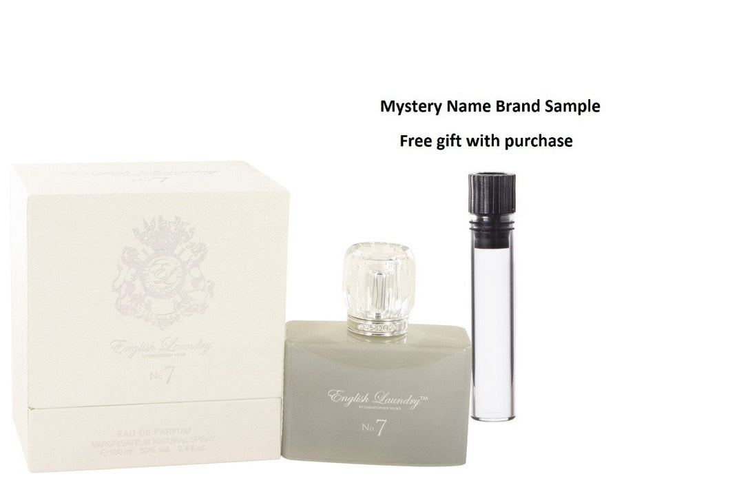 English Laundry No. 7 by English Laundry Eau De Parfum Spray 3.4 oz And a Mystery Name brand sample vile