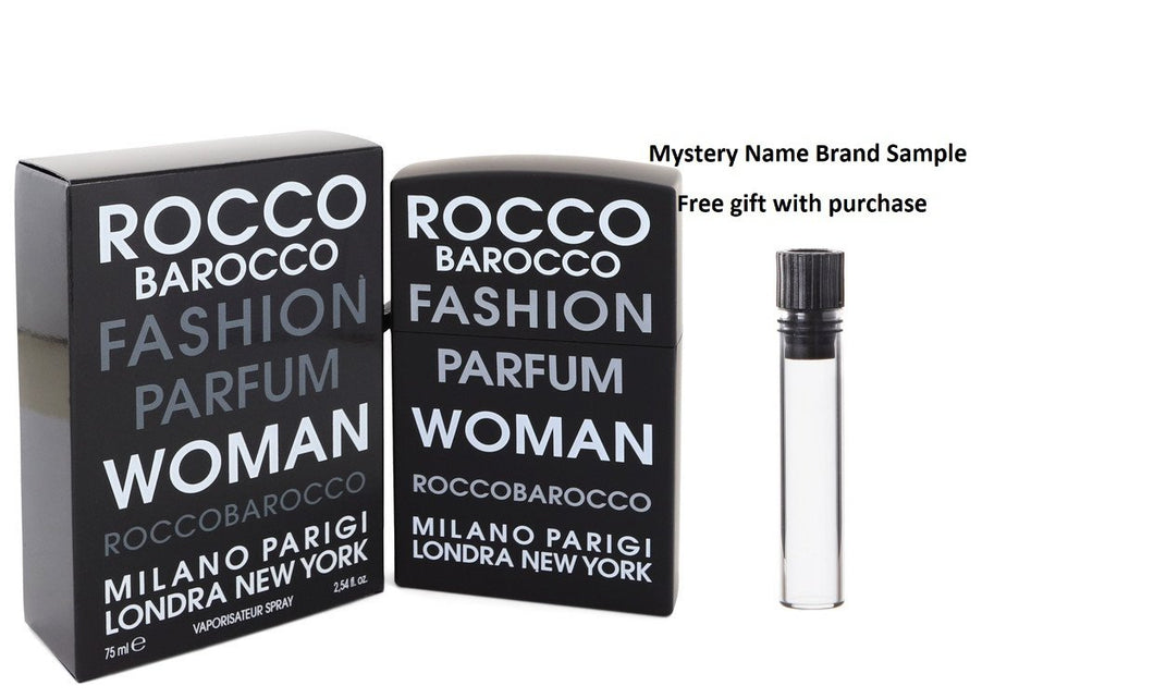 Roccobarocco Fashion by Roccobarocco Eau De Parfum Spray 2.54 oz And a Mystery Name brand sample vile