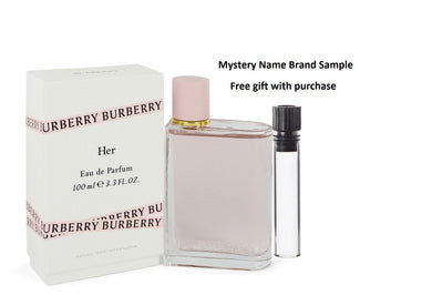 Burberry Her by Burberry Eau De Parfum Spray 3.4 oz And a Mystery Name brand sample vile