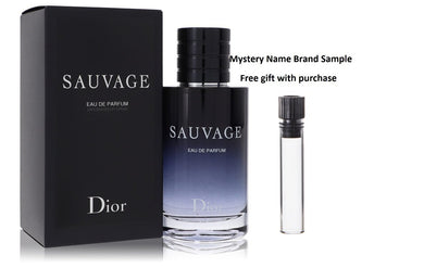 Sauvage by Christian Dior Eau De Parfum Spray 3.4 oz And a Mystery Name brand sample vile