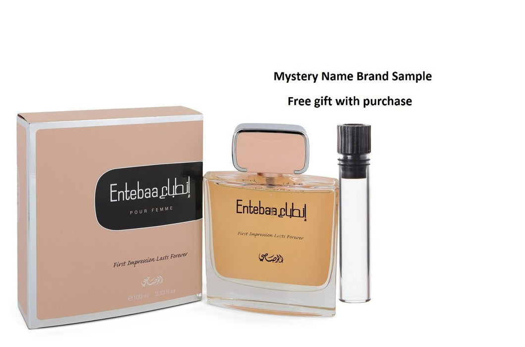 Entebaa by Rasasi Eau De Parfum Spray 3.33 oz And a Mystery Name brand sample vile