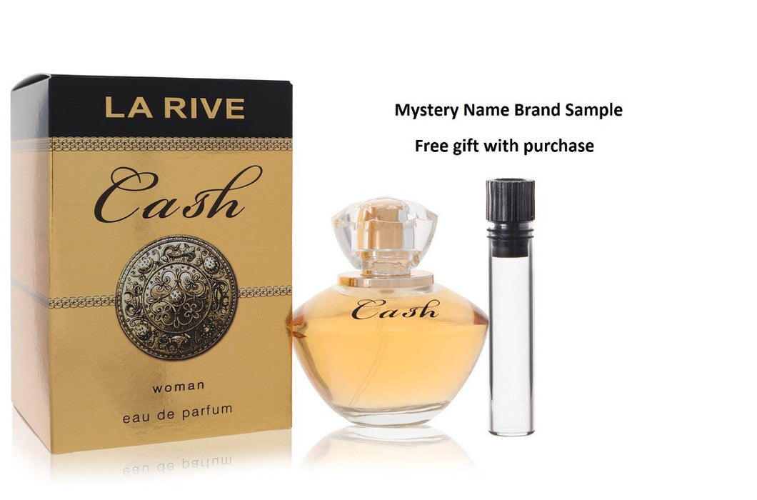 La Rive Cash by La Rive Eau De Parfum Spray 3 oz And a Mystery Name brand sample vile