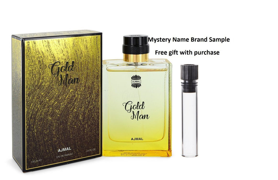 Ajmal Gold by Ajmal Eau De Parfum Spray 3.4 oz And a Mystery Name brand sample vile