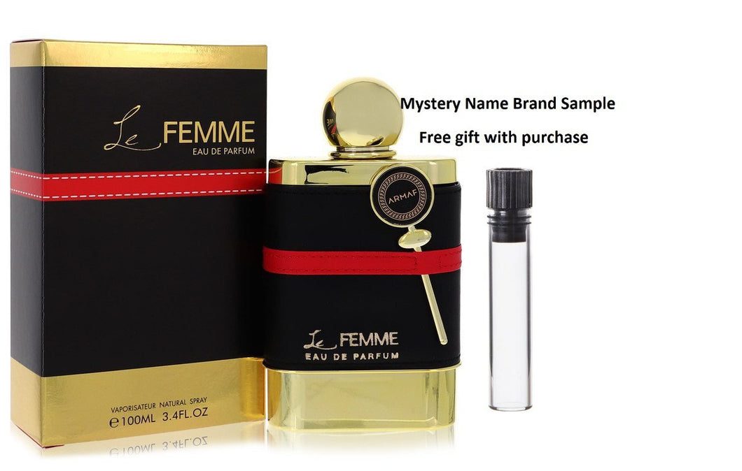 Armaf Le Femme by Armaf Eau De Parfum Spray 3.4 oz And a Mystery Name brand sample vile