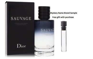 Sauvage by Christian Dior After Shave Lotion 3.4 oz And a Mystery Name brand sample vile