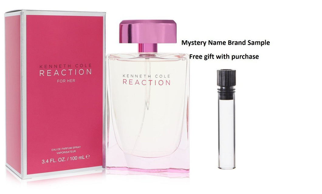 Kenneth Cole Reaction by Kenneth Cole Eau De Parfum Spray 3.4 oz And a Mystery Name brand sample vile