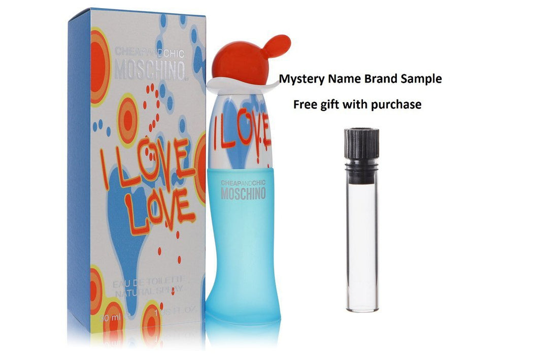 I Love Love by Moschino Eau De Toilette Spray 1 oz And a Mystery Name brand sample vile