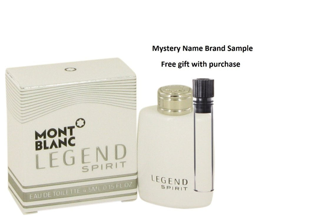 Montblanc Legend Spirit by Mont Blanc Mini EDT .15 oz And a Mystery Name brand sample vile