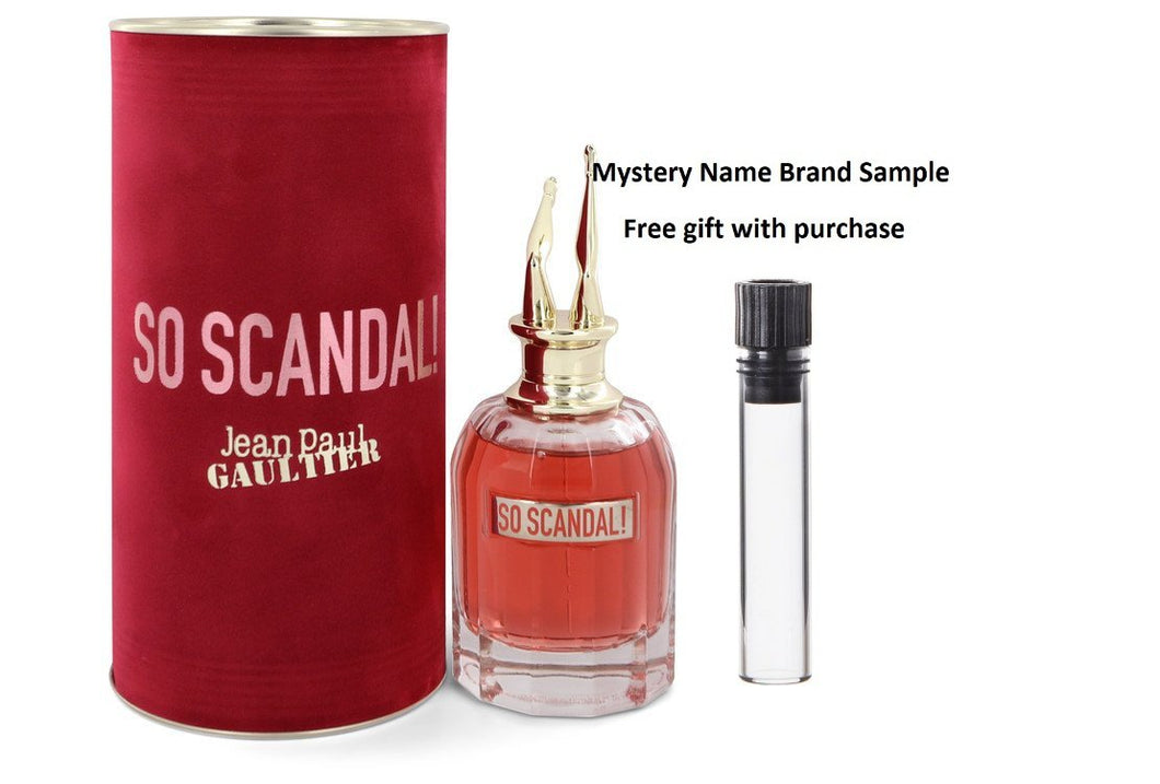 Jean Paul Gaultier So Scandal! by Jean Paul Gaultier Eau De Parfum Spray 2.7 oz And a Mystery Name brand sample vile