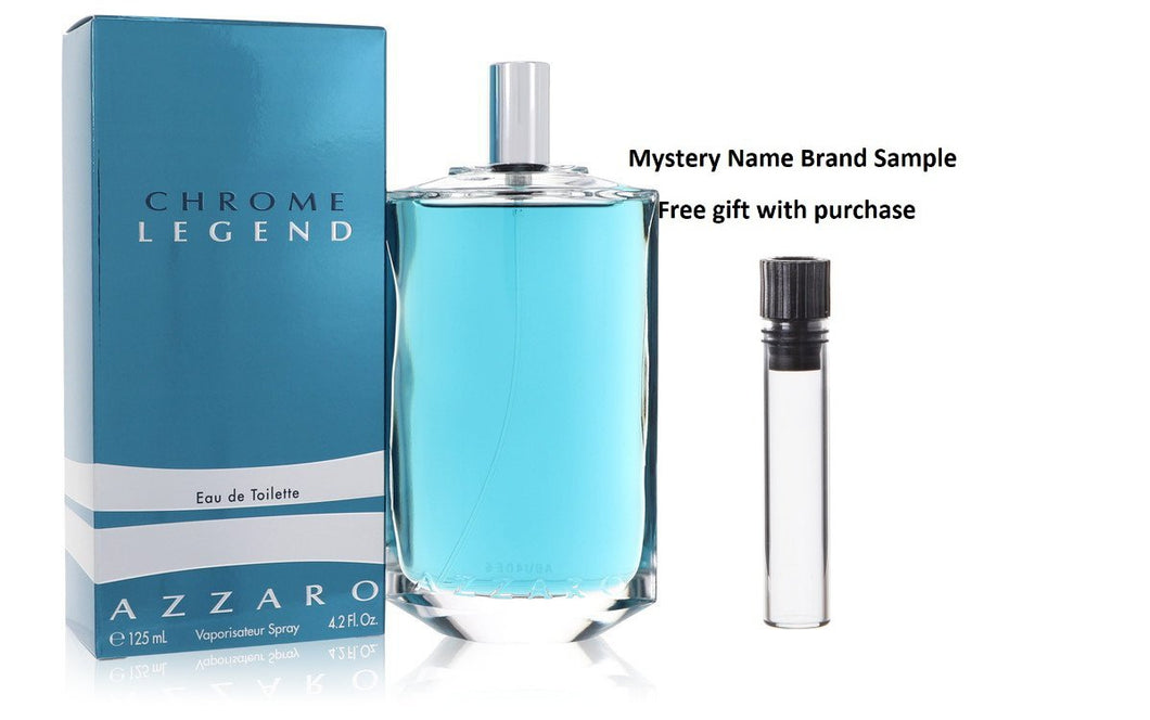 Chrome Legend by Azzaro Eau De Toilette Spray 4.2 oz And a Mystery Name brand sample vile