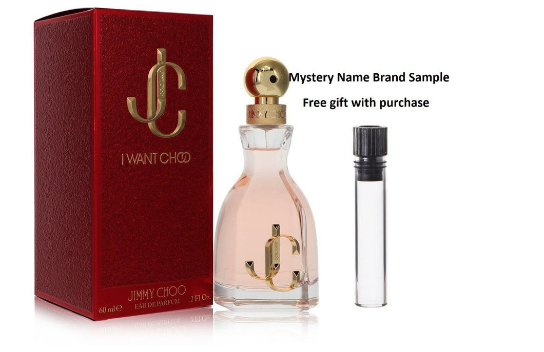Jimmy Choo I Want Choo by Jimmy Choo Eau De Parfum Spray 2 oz And a Mystery Name brand sample vile
