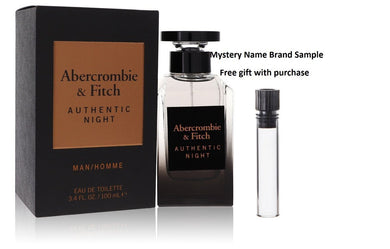 Abercrombie & Fitch Authentic Night by Abercrombie & Fitch Eau De Toilette Spray 3.4 oz And a Mystery Name brand sample vile