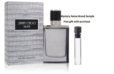Jimmy Choo Man by Jimmy Choo Eau De Toilette Spray 1.7 oz And a Mystery Name brand sample vile