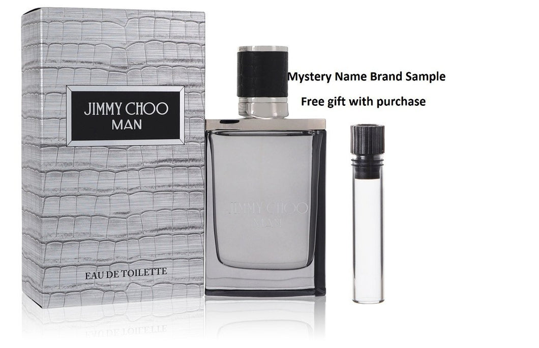 Jimmy Choo Man by Jimmy Choo Eau De Toilette Spray 1.7 oz And a Mystery Name brand sample vile