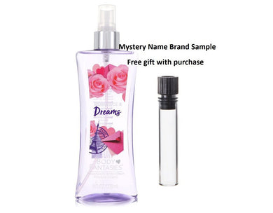 Body Fantasies Signature Romance & Dreams by Parfums De Coeur Body Spray 8 oz And a Mystery Name brand sample vile