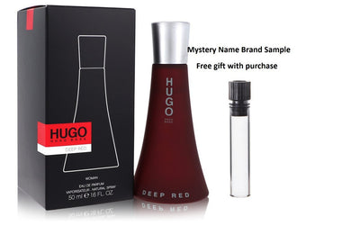 hugo DEEP RED by Hugo Boss Eau De Parfum Spray 1.6 oz And a Mystery Name brand sample vile