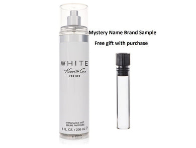 Kenneth Cole White by Kenneth Cole Body Mist 8 oz And a Mystery Name brand sample vile