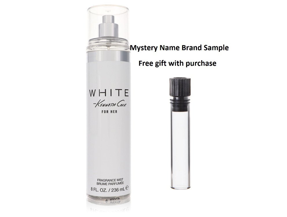 Kenneth Cole White by Kenneth Cole Body Mist 8 oz And a Mystery Name brand sample vile