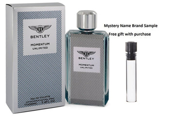 Bentley Momentum Unlimited by Bentley Eau De Toilette Spray 3.4 oz And a Mystery Name brand sample vile
