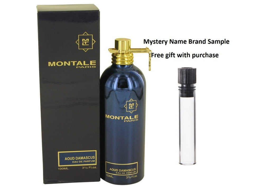 Montale Aoud Damascus by Montale Eau De Parfum Spray (Unisex) 3.4 oz And a Mystery Name brand sample vile